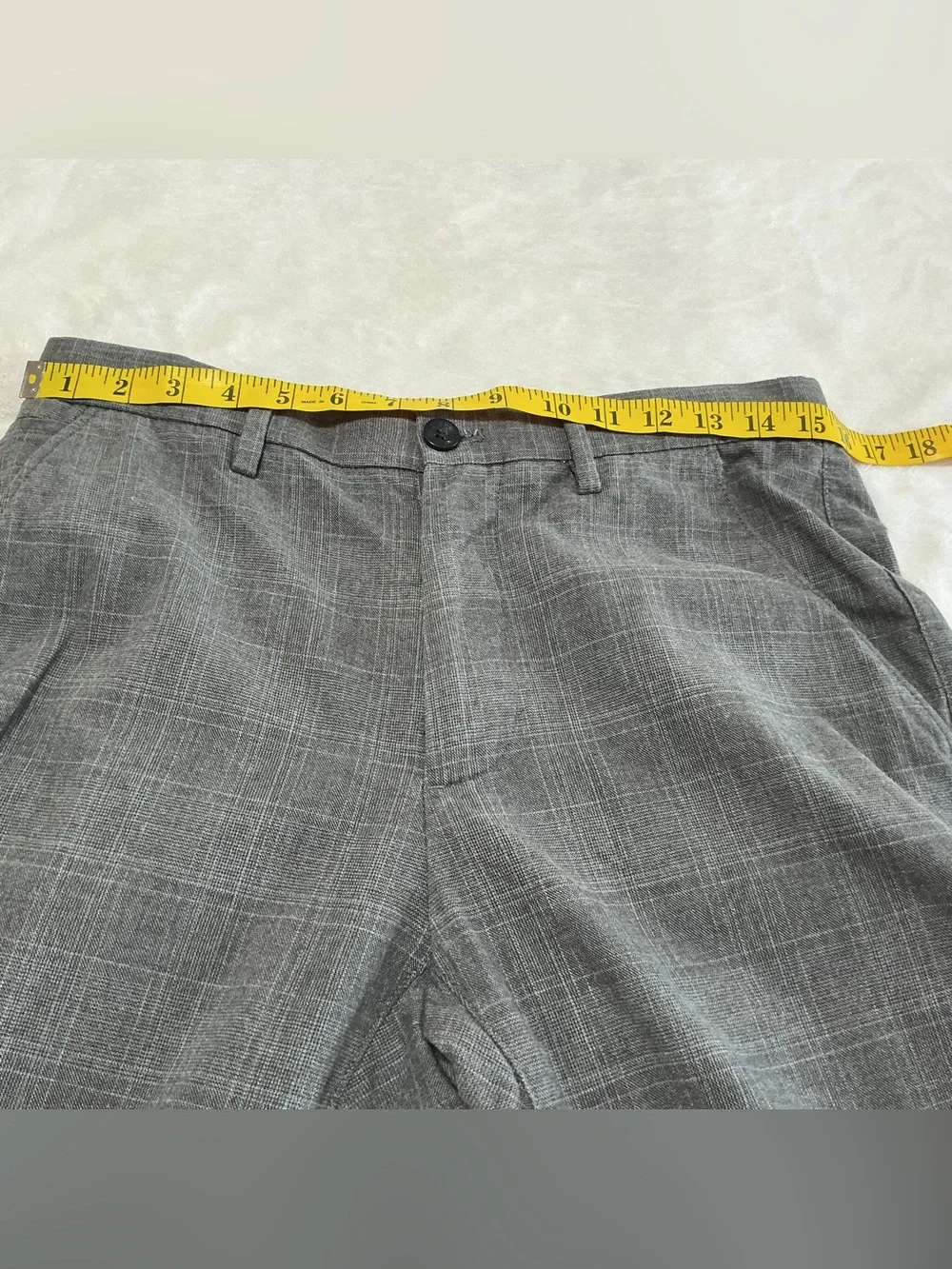 Banana Republic Kentfield Windowpane Plaid Pants 554432 Charcoal Gray Waist 31